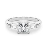 3 Stone Ring Square Center Taper Bagutte Sides - TN85338